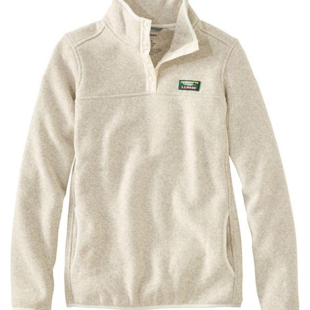 NWT LL Bean Sweater Fleece Pullover in "Sailcloth"